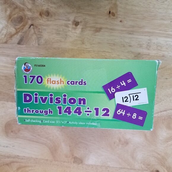 Frank Schaffer Publications 170 flashcards division through 144 divided by 12 - Picture 1 of 8